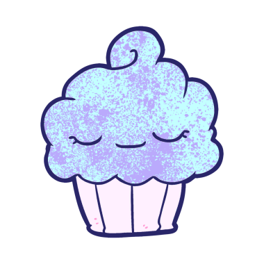 Parlak neon renkli komik bir kek.