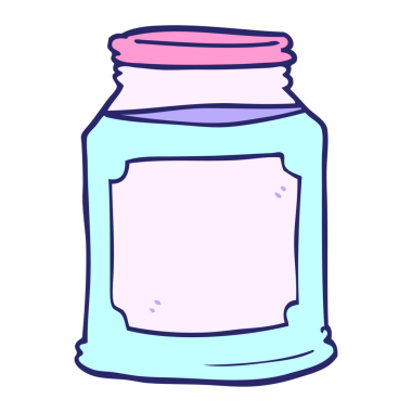 parlak neon rengi kavanozdaki karalama mumu