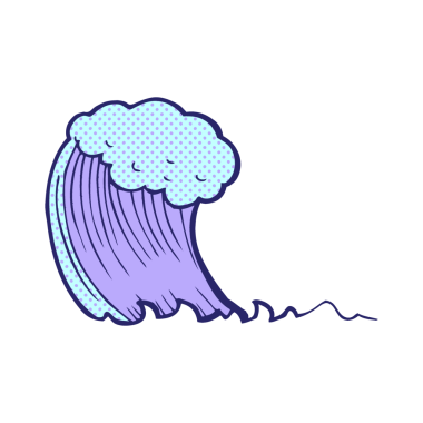 parlak neon renkli çizgi film dalgası