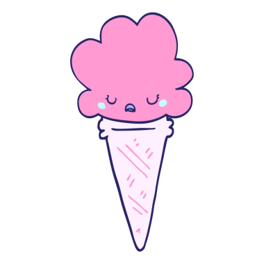 Yüzü parlak neon renkli çizgi film dondurması.