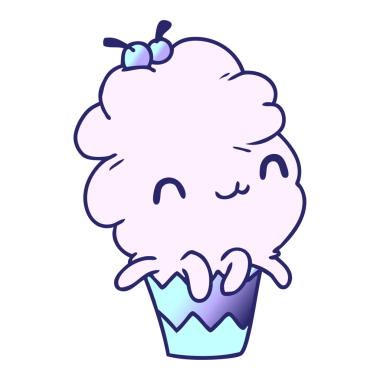 gradyan çizgi film çizimi kawaii ahtapot keki parlak neon renkli