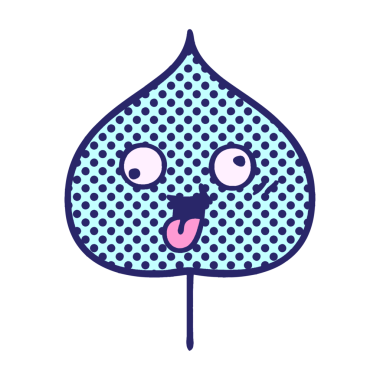 parlak neon renkli dışavurumsal yaprağın çizgi filmi