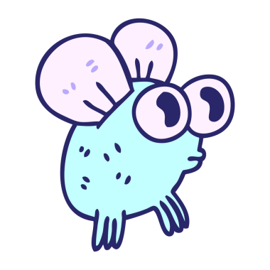 El çizimi tuhaf çizgi film parlak neon renginde uçar