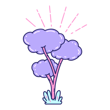 Parlak neon renkli geleneksel dövme ağacının çizimi