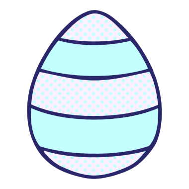 Çizgi roman tarzı tuhaf Paskalya yumurtası parlak neon renkli.