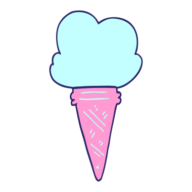 Yüzü parlak neon renkli çizgi film dondurması.