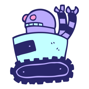 parlak neon renkli karalama robotu