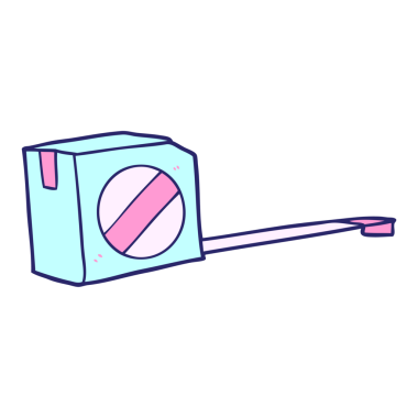 parlak neon renginde çizgi film şeridi ölçüsü