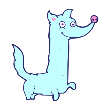 çizgi film mutlu köpek parlak neon renkli