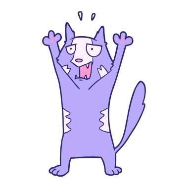 parlak neon renkli panikleyen kedi çizgi filmi