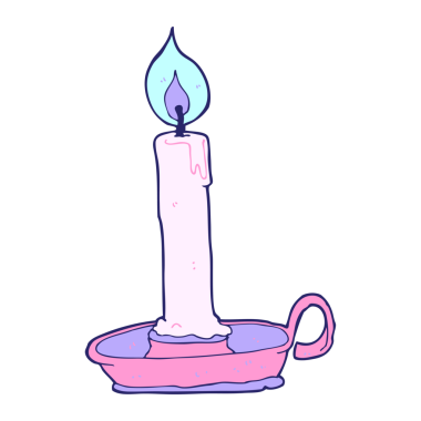 parlak neon renginde yanan mum.