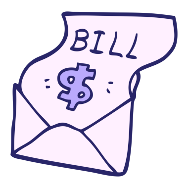 çizgi film karalama borç faturası parlak neon rengi