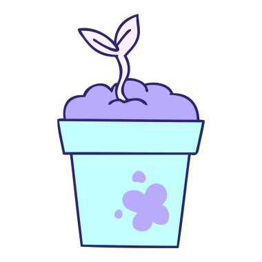 Parlak neon renkli el çizimi çizgi film fidanı