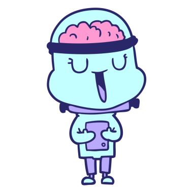 Parlak neon renkli mutlu çizgi film robotu