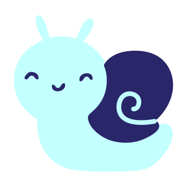 Parlak neon renkli sevimli çizgi film salyangozu