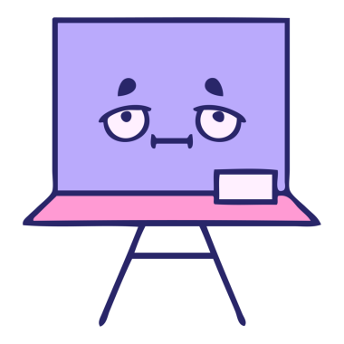 Parlak neon renkli şirin bir karikatür.