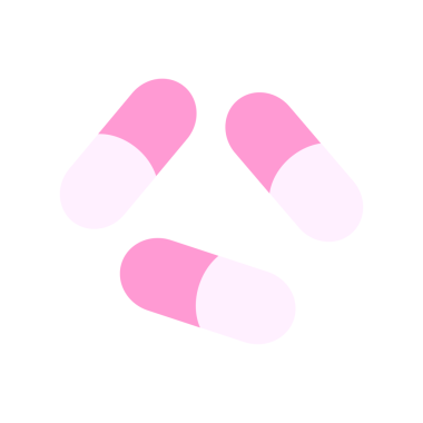 Parlak neon renkli bazı tıbbi ilaçların düz renk çizimi