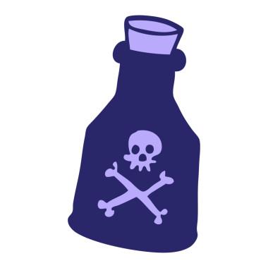 karikatür karalama zehir şişesi parlak neon renkli