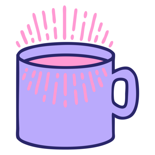 Parlak neon renkli kahve fincanının ikonik dövme şekli