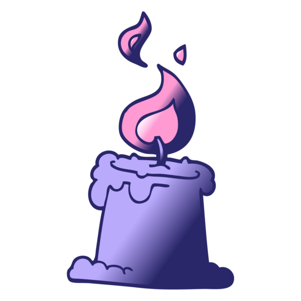 çizgi film karalaması parlak neon renkli mum yaktı.