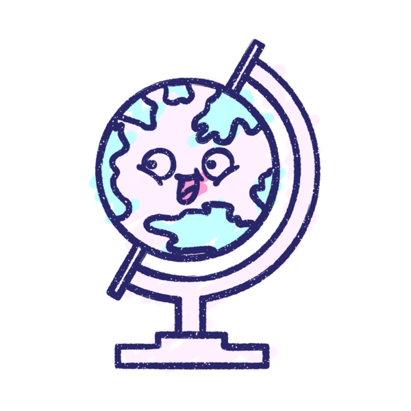 Coğrafya Küre Tebeşiri Parlak neon rengi çiziyor