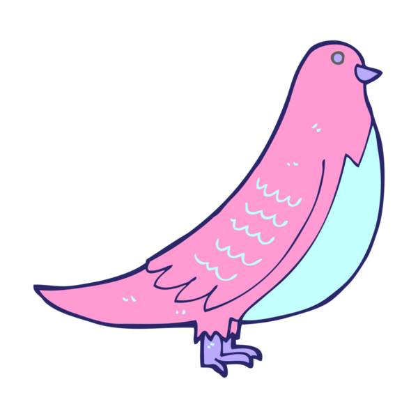 parlak neon renkli çizgi film kuşu