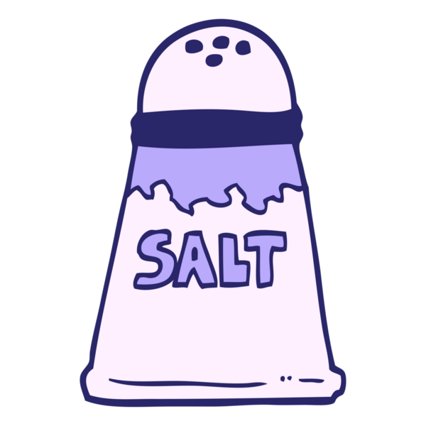 El çizimi çizgi film gibi parlak neon renkli tuzluk.