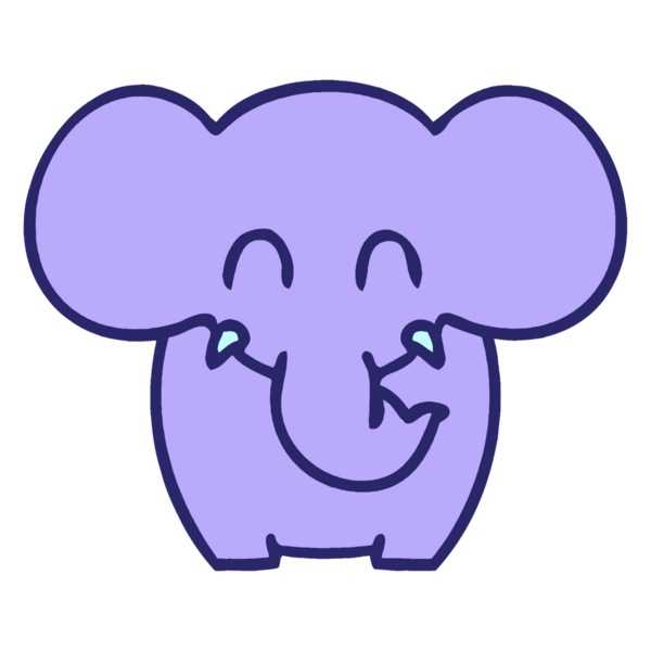 çizgi roman tarzı parlak neon renkli garip çizgi film fili.