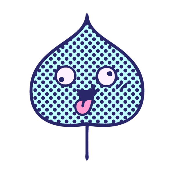 parlak neon renkli dışavurumsal yaprağın çizgi filmi