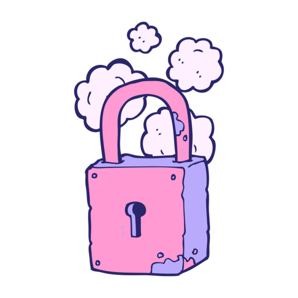 parlak neon renginde paslı kilit