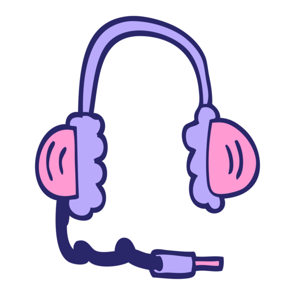 çizgi film karalama kulaklıkları parlak neon renginde