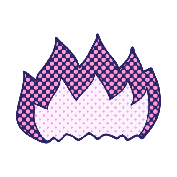 karikatür parlak neon renginde sıcak alevi karala