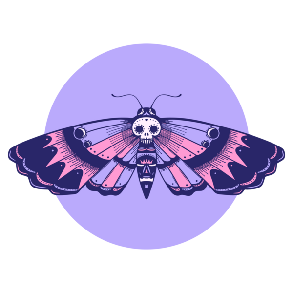 Ölüm baş güve tasarımı parlak neon rengi