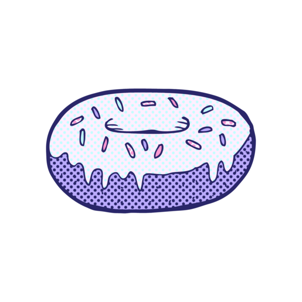 parlak neon renkli çizgi film donutu