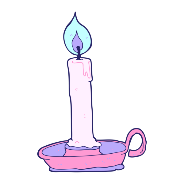 parlak neon renginde yanan mum.