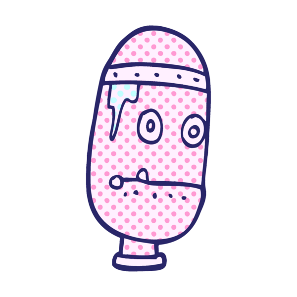 çizgi film doodle retro robot kafası parlak neon rengi
