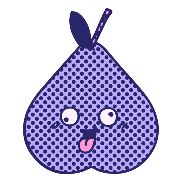 çizgi roman tarzı parlak neon renkli yeşil bir armut.