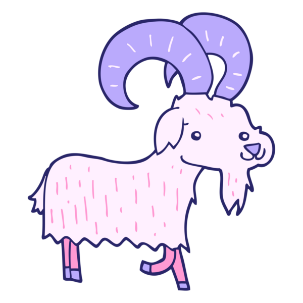 parlak neon renkli çizgi film keçisi