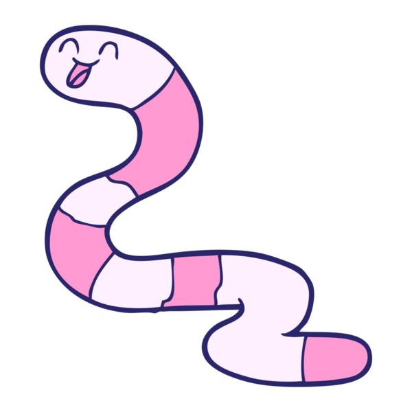 parlak neon renkli çizgi film solucanı