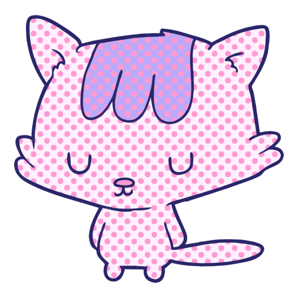 parlak neon renkli çizgi film kedisi