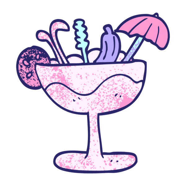 parlak neon renkli karalama kokteyli