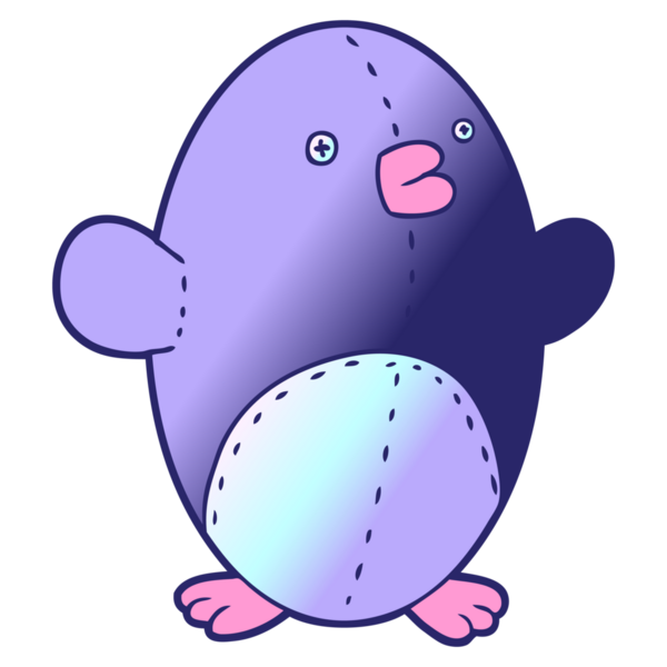 parlak neon renkli oyuncak penguen çizgi filmi