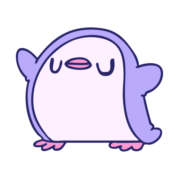 parlak neon renkli sevimli bir penguenin kawaii çizimi