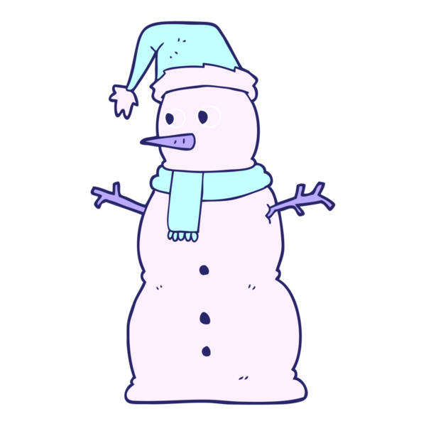 Parlak neon renkli kardan adamın düz renk çizimi