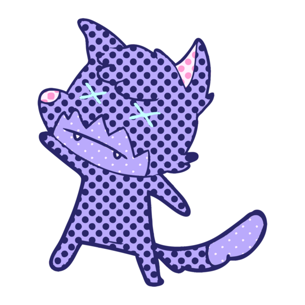 çizgi film şaşı tilki parlak neon renkli