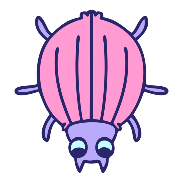 Parlak neon renkli el çizimi garip çizgi film böceği.