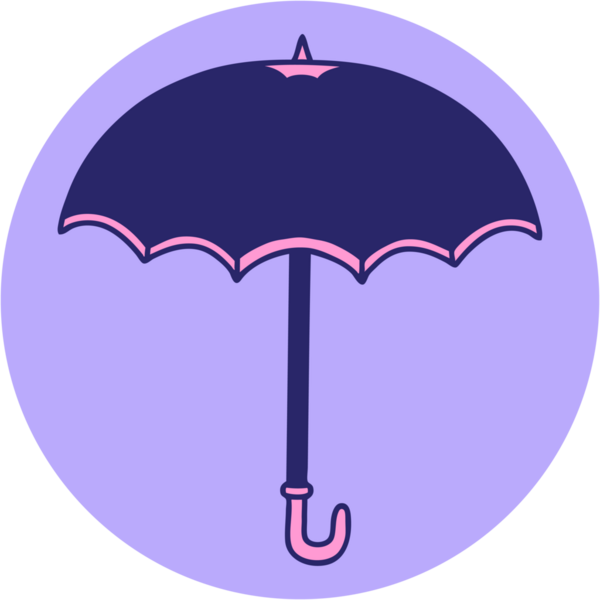 Parlak neon renkli bir şemsiye ikonik dövme görüntüsü