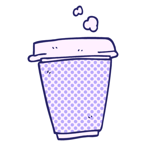 çizgi film karalama kahve fincanı parlak neon rengi