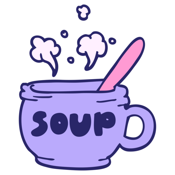 parlak neon renkli sıcak çorba karalaması