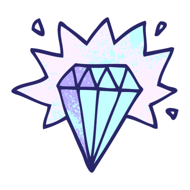 çizgi film karalama dövme elmas parlak neon renk